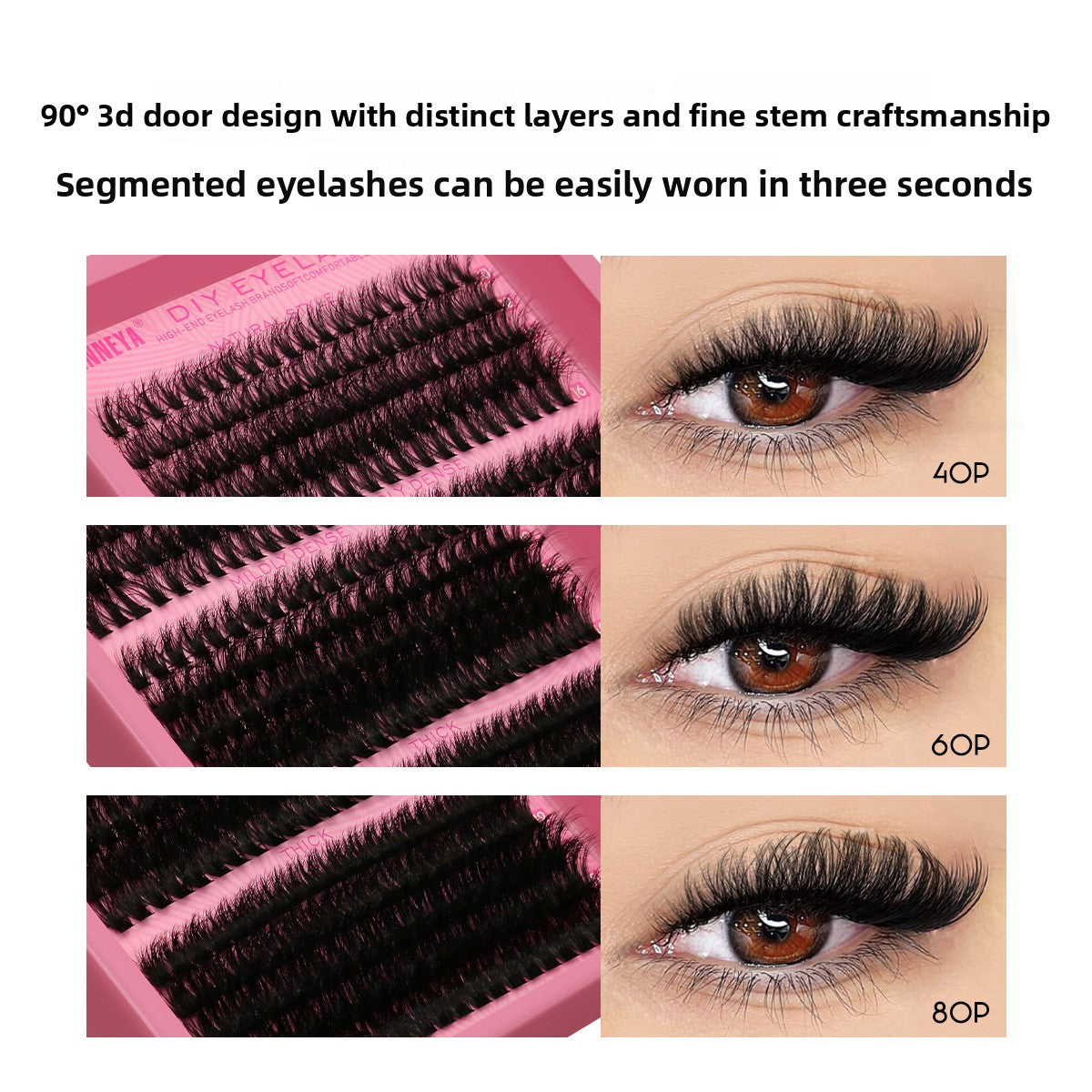 Segmented False Eyelashes Natural Look